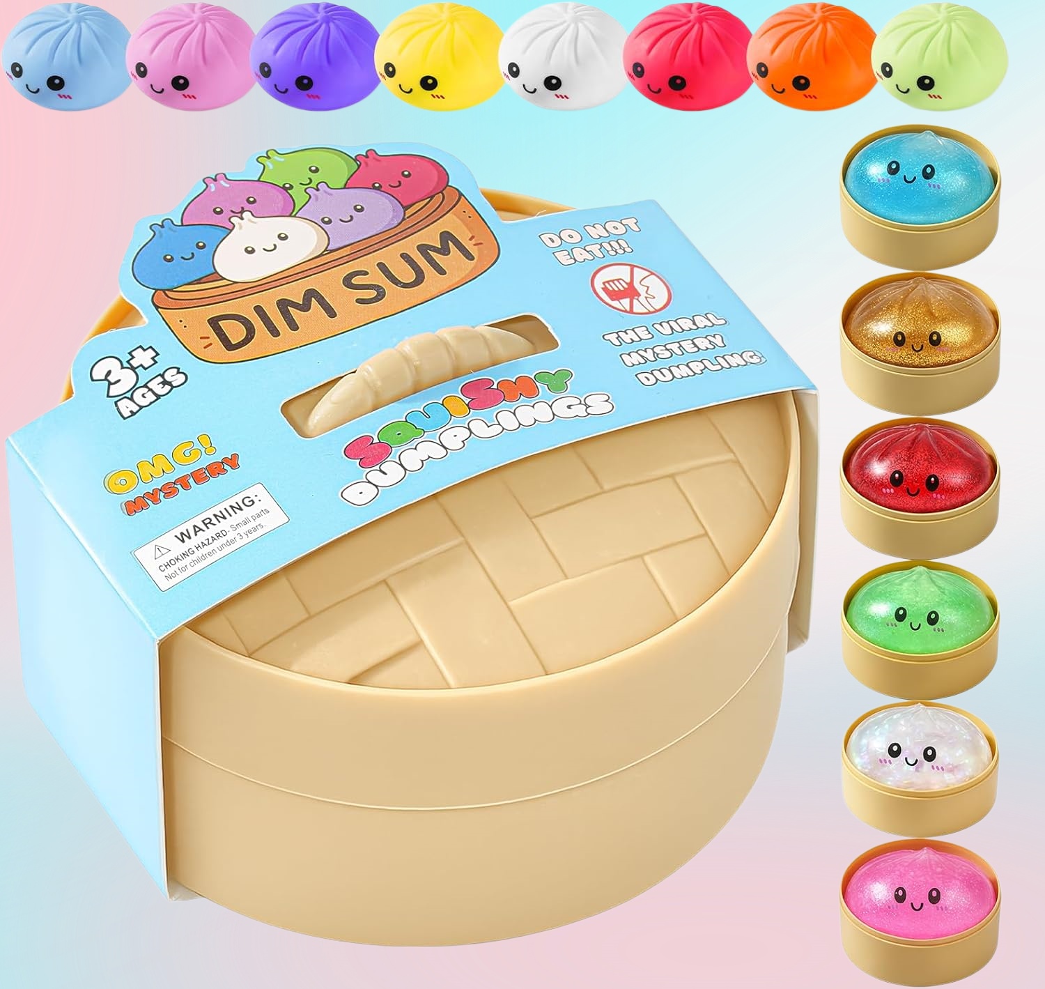 Dumpling Squishy Mystery Box, Random 1 of 14 Colors 1 Dumpling Squishy Mystery Box, Random 1 of 14 Colors