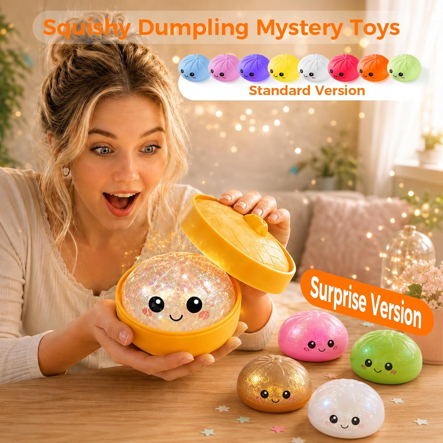 Dumpling Squishy Mystery Box, Random 1 of 14 Colors 3 Dumpling Squishy Mystery Box, Random 1 of 14 Colors - Image 3